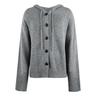 Women's Hooded Jacket with Solid Color Knitted Cardigan Drawstring