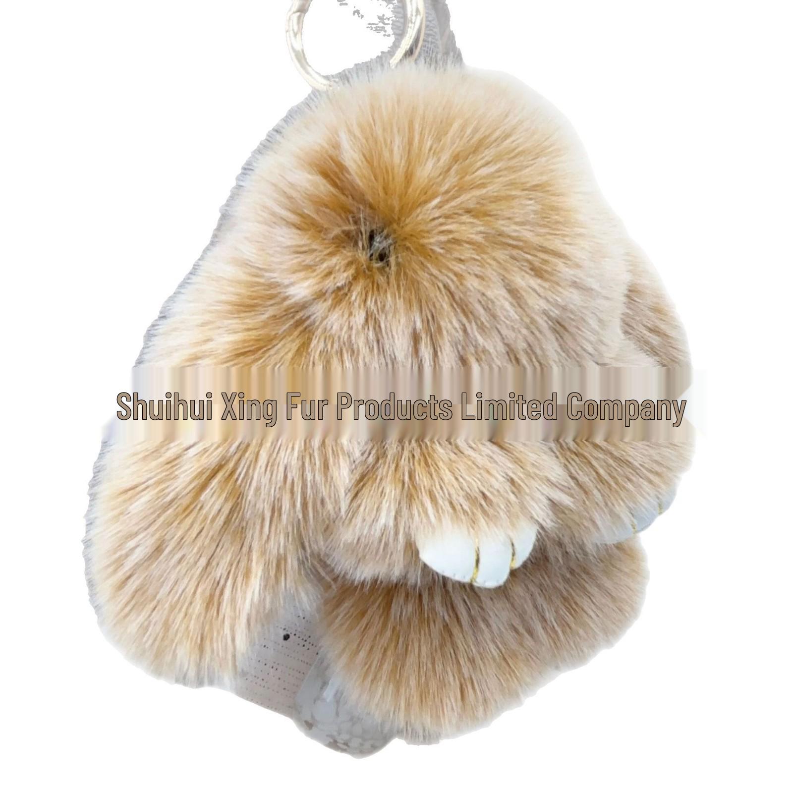 

Плюшевый брелок-шарм из искусственного кроличьего меха: милый брелок-подвеска в виде притворяющегося мертвым кролика. Frost Plush (Big Red)