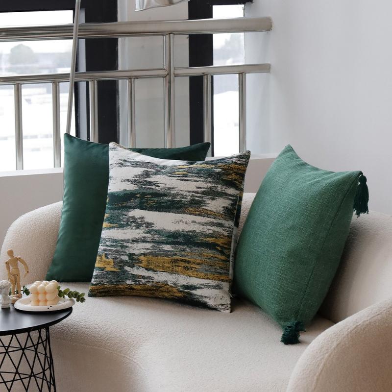 45X45CM Green Abstract Throw Pillow Cover Nordic Texture Homestay Cushion Cover Decor Home Decorative Pillowcase 2026