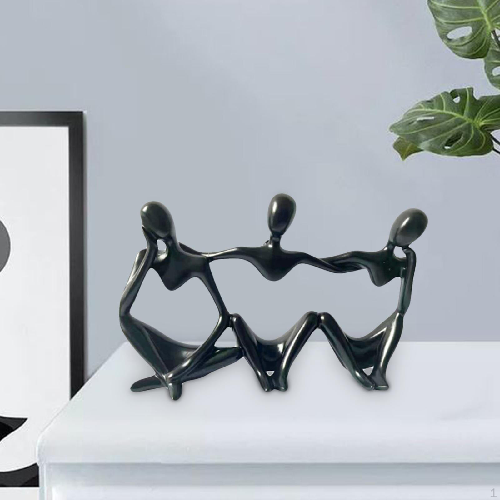 Creative Thinker Resin Statues ,Collectible Sculpture Abstract Figurines Decorative Objects Black