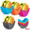 4 szt. Wysuwane uchwyty na hamburgery Pudełko do mocowania hamburgerów Klips do kanapek i burgerów Stojak Zmywalny silikon Frytki Sos do hamburgerów