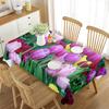 Tulip Tablecloth 3D Pink Flower Plant Pattern Table Cover Rectangle for Kitchen Living Room Dining Room Home Picnic Decoration