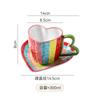 Creative Ceramic Mugs Striped Rainbow Couple Ceramic Heart-shaped Cups Coffee Cup Afternoon Tea Accessories Drinking Utensils