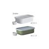 Nodahoro Komachi Pickled Vegetable Container for Refrigerator, with Lid and Water Drainer, Olive