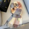 Small fresh white plaid scarf WO100 wool scarf women's winter warm scarf birthday gift