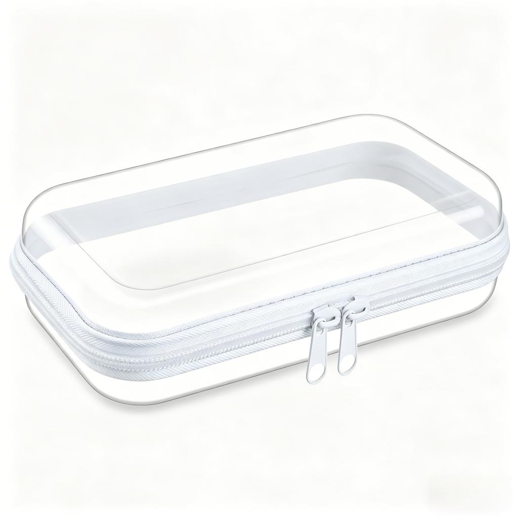 Clear Hard Shell Zipper Case, Clear Zipper Pouches Waterproof Makeup Organizer & Travel Toiletry Bag, Diaper Bag Organizing