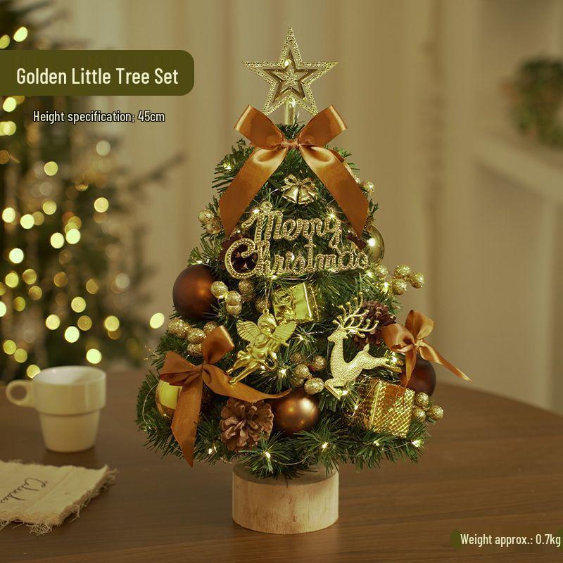 2024 Mini Christmas Tree with Lights: Stylish Tabletop Ornament for Home Decor