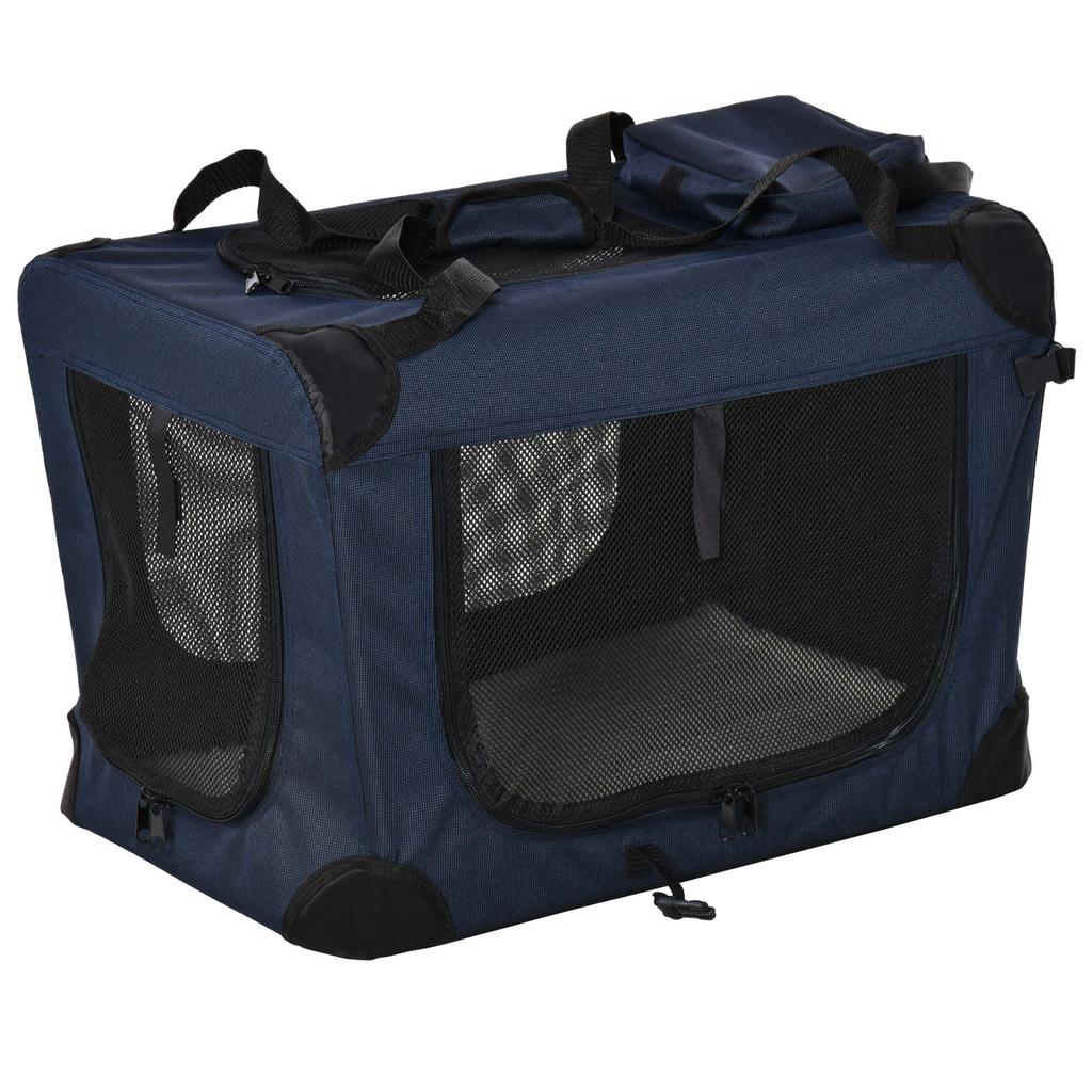 Foldable Pet Carrier for Small and Miniature Dogs, Portable Cat Carrier Soft Side Pet Travel Crate with Removable Mat, Storage Bags