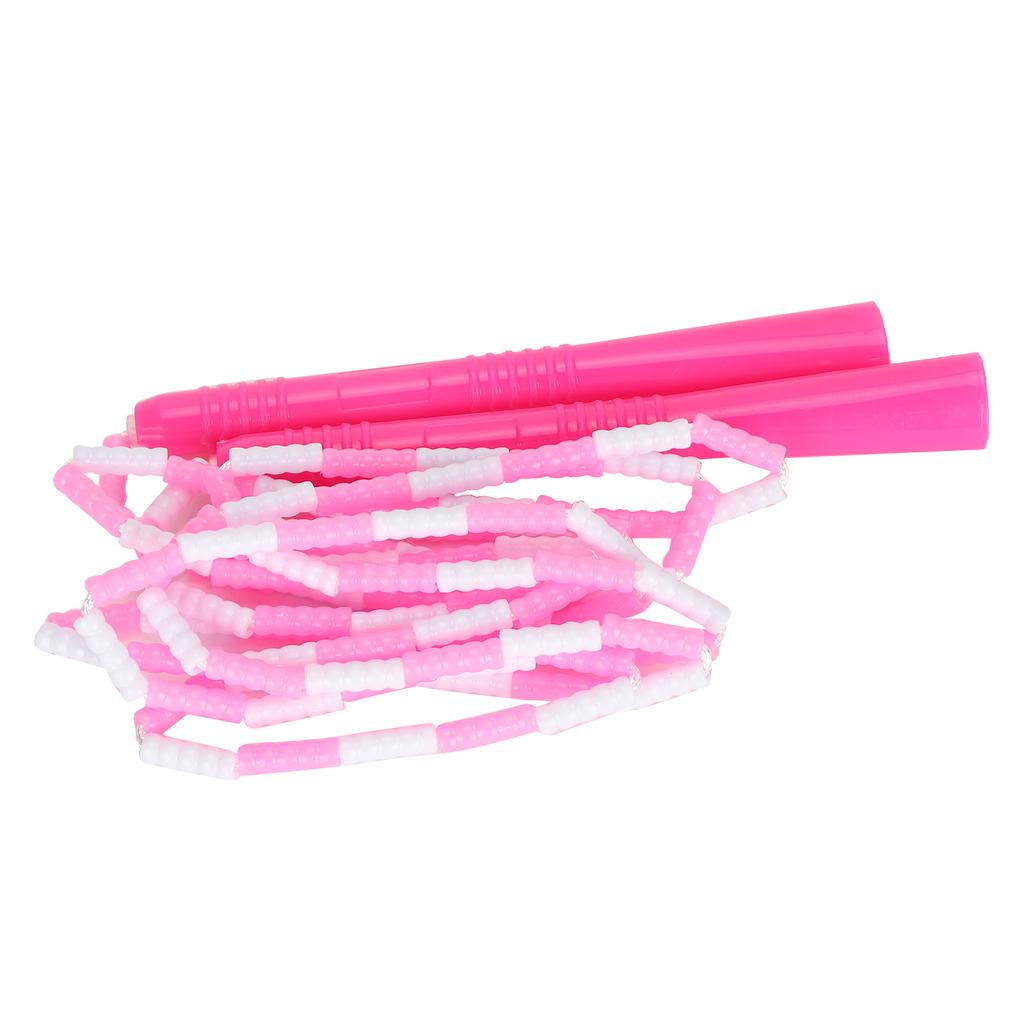Pink Soft Jump Rope Adjustable Plastic Beaded String Shape Keeping for Men Women Kids