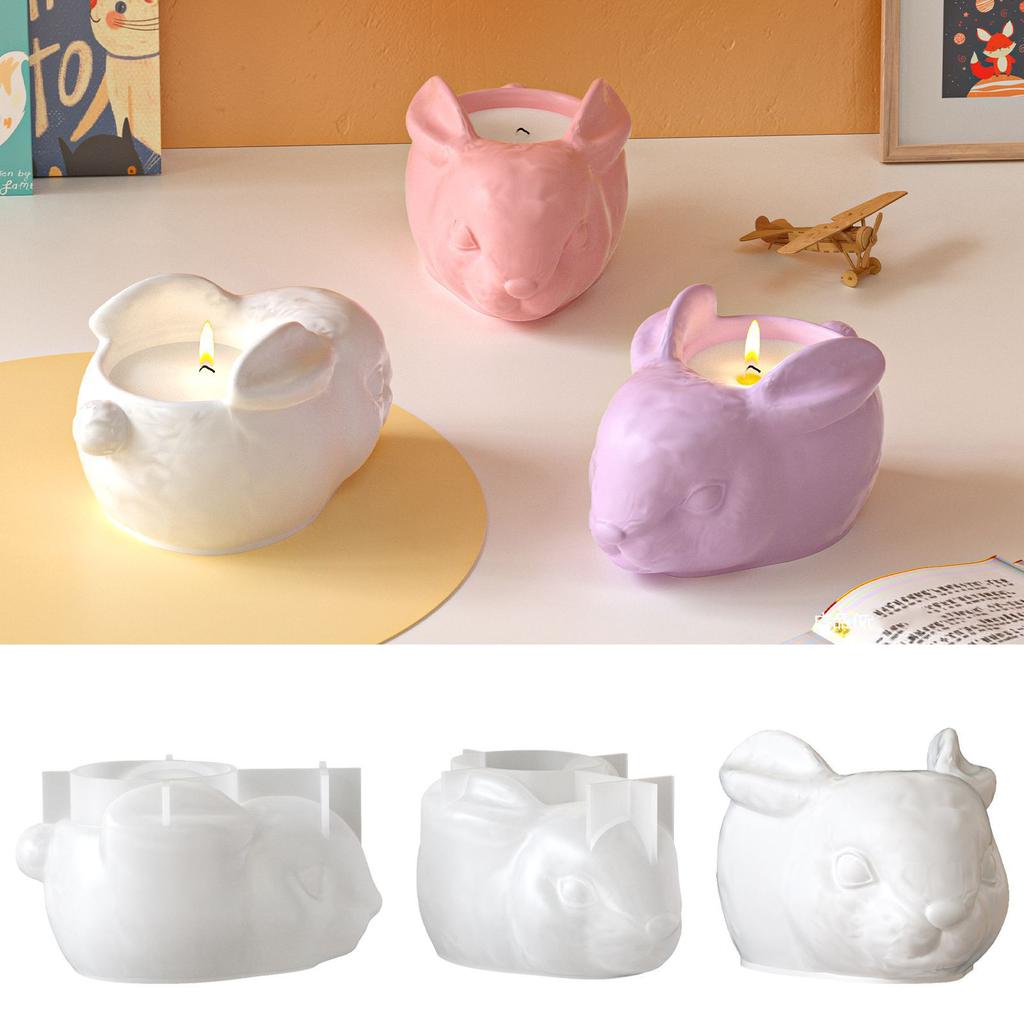 Easter Bunny Storage Box Plaster Silicone Mold DIY Scented Candle Cup Diffuser Stone Decoration Epoxy Mold