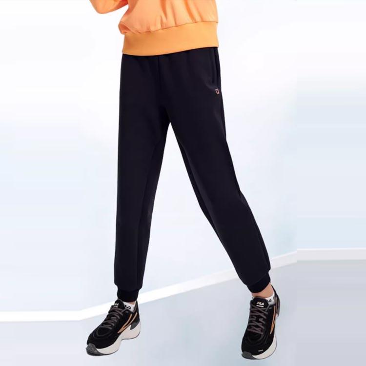 FILA Athletics Solid Color Simple Cuffed Fitness Pants Women pants Dark-Blue A11W311603F-NV