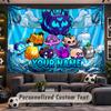 Wall Hanging Tapestry Custom NameBlox Fruits Pattern Personalized Printed Fabric Wall Decor