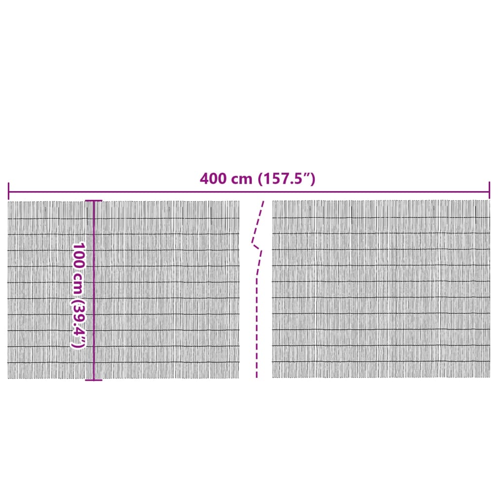 Vidaxl Tapparella da Giardino, 400X100 Cm, Canna