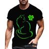 Summer Round Neck 3D St. Patrick's Day Green Printed Top Fashionable Casual Short Sleeved Men's T-shirts