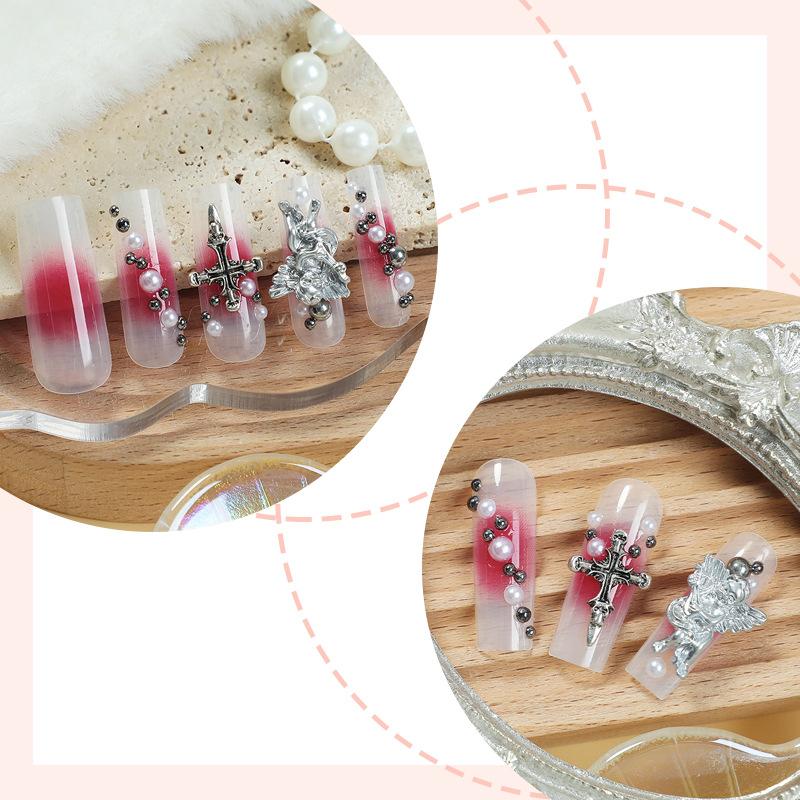 European and American cross-border hot-selling water pipe nail cross blush wearing nail lengthening press on nails fake nail piece