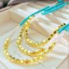 Vintage Design Powder Crystal Artificial Turquoise Sweater Chain Necklace Collarbone Chain