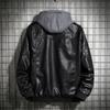 Hooded Leather Jacket for Men, Winter Leather Coat, Youth Coat, Men's Motorcycle Leather Coat
