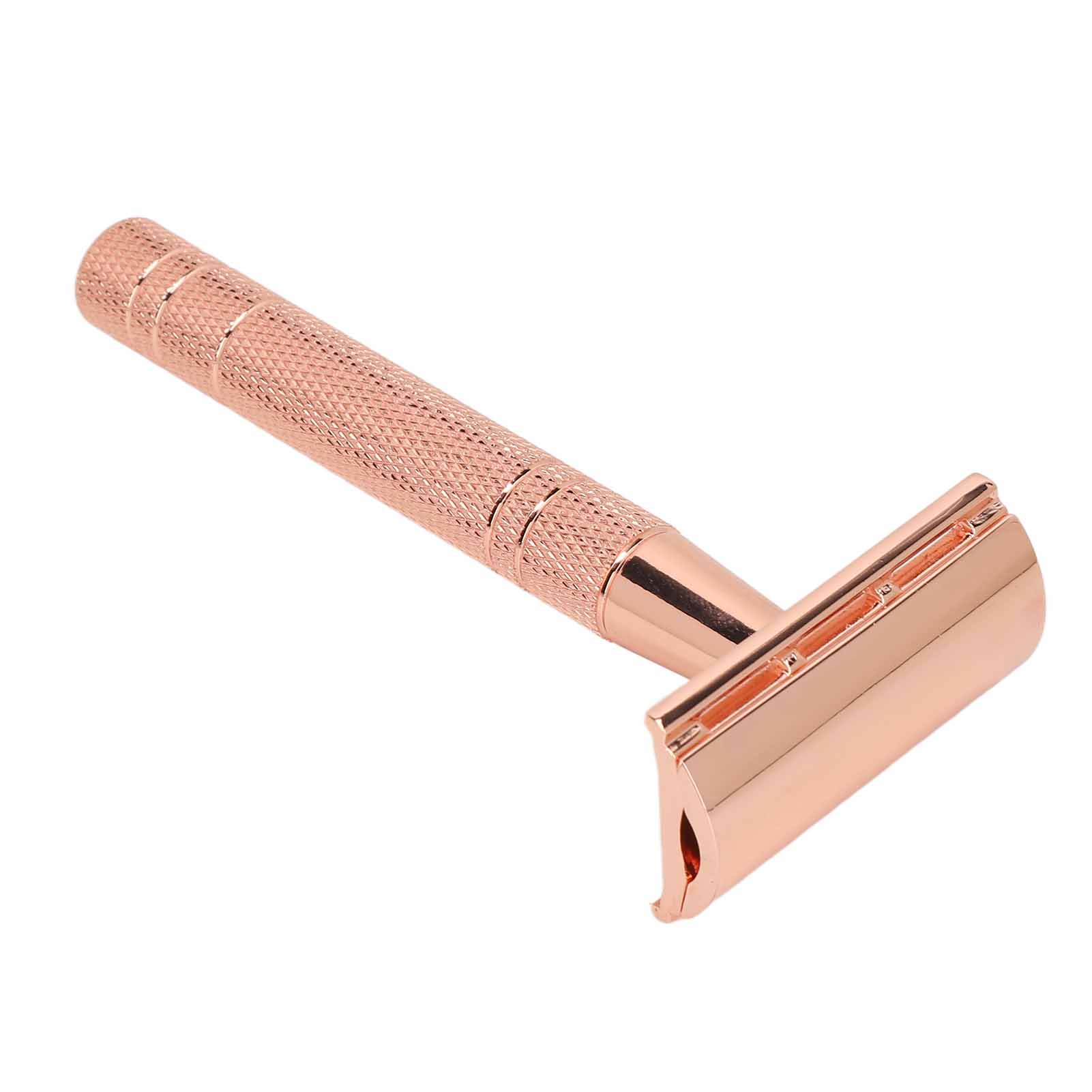 

Безопасная машинка для стрижки бороды с двумя лезвиями, моющаяся, ручная машинка для стрижки бороды для мужчин, розовое золото розового золота
