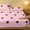 Piece 1 Of Heartfelt Rhinoceros Powder Brushed Bedsheet, Bedroom Printed Bedspread, Bedding Excluding Pillowcases