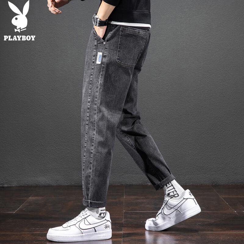PLAYBOY Men's Straight Fit Stretch Casual Jeans