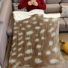 Deer Pattern Texture Flannel Blanket Warm Soft Halloween Christmas Couch Warm Cozy Decorative Decor Gift for All Season