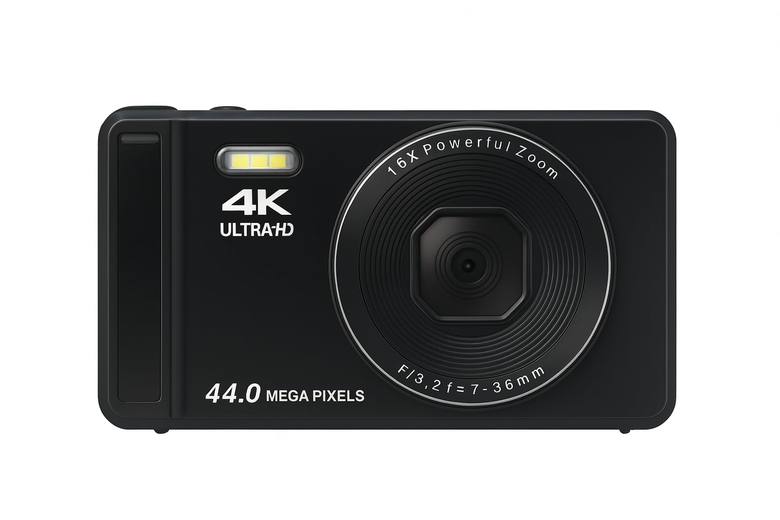 

[FaCLOSS Official] Compact Digital Camera with 4K Video Support 44 Megapixels (8 Effective), 16x Zoom, Autofocus Lightweight 99g, 2.4-inch IPS LCD