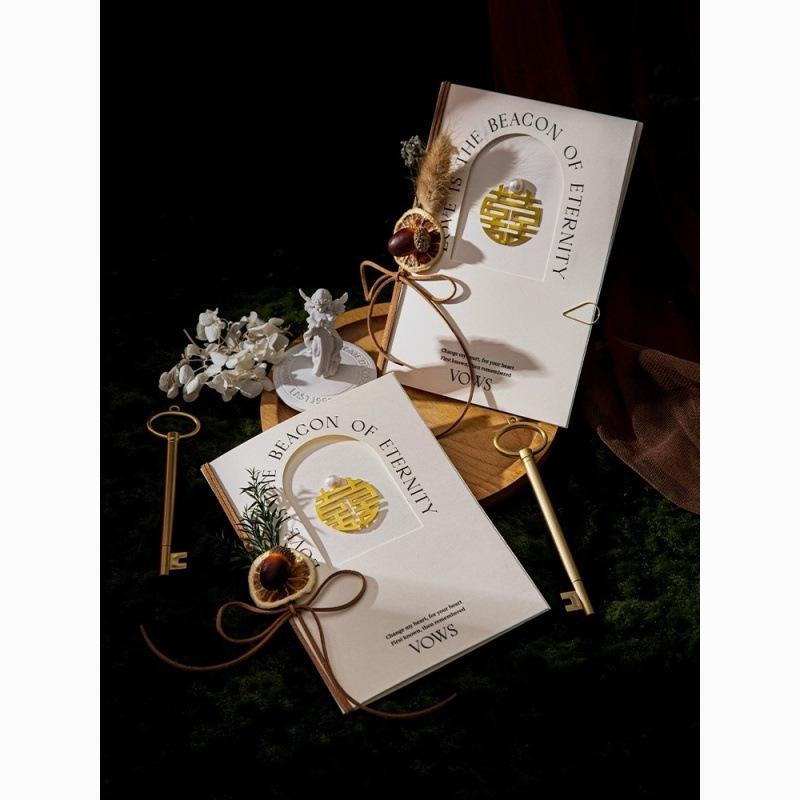 Ręcznie pisane karty przysięgi małżeńskiej dla Panny Młodej i Pana Młodego