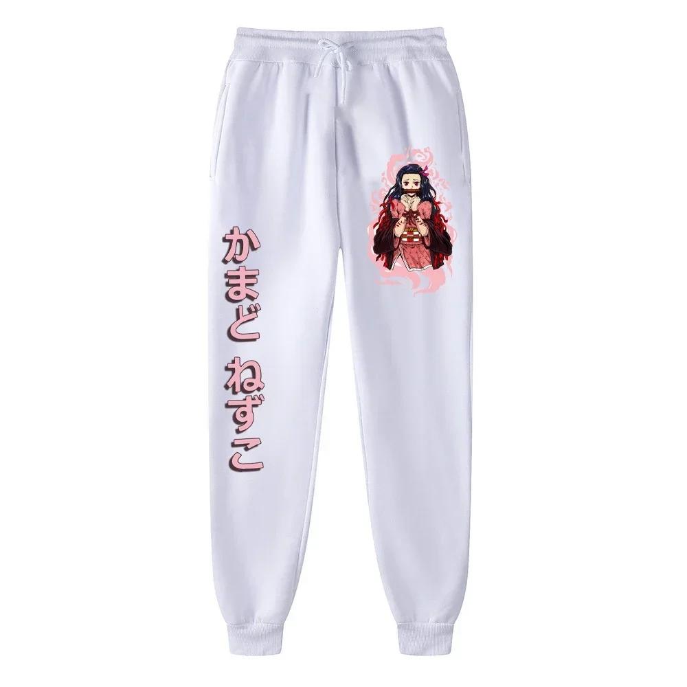 Japanischer Anime Demon Slayer Damen Hose Laufhose Jogginghose für Herren Schweißhose Sport Jogging Fitnessstudio Fleece Hose