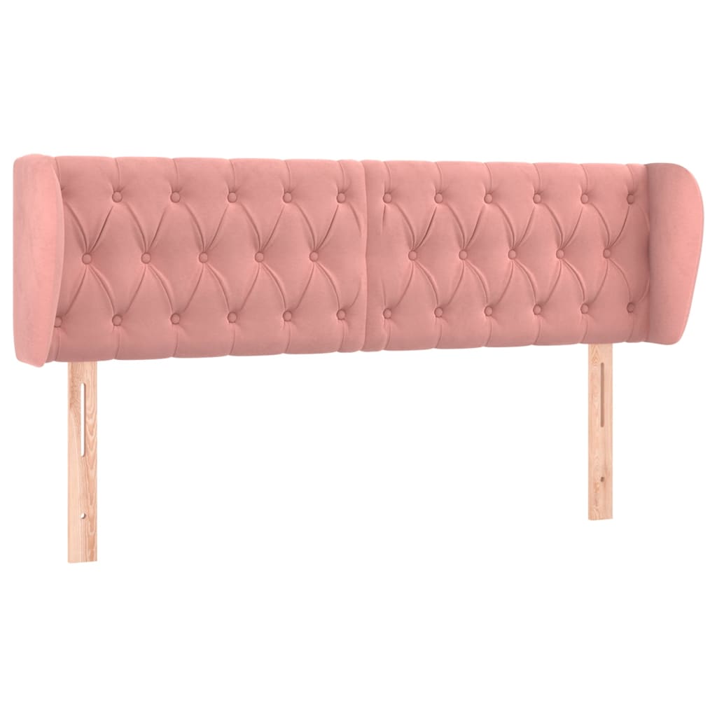 Headboard with Ears Pink 163 X 23 X 78 88 Cm Velvet