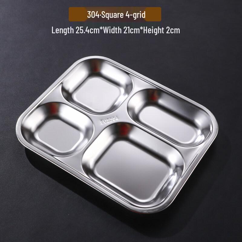 304 Stainless Steel Divided Meal Tray