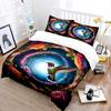 Dreamy Floral Ring and Dancing Hummingbird Print Soft Comfortable Duvet Cover Bedding Set Included 1*Duvet Cover 2*Pillowcases