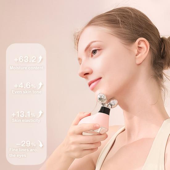 Microcurrent Facial Roller V-Shape Massager for Anti-Aging & Lymphatic Drainage Rechargeable Skin Tightening Device
