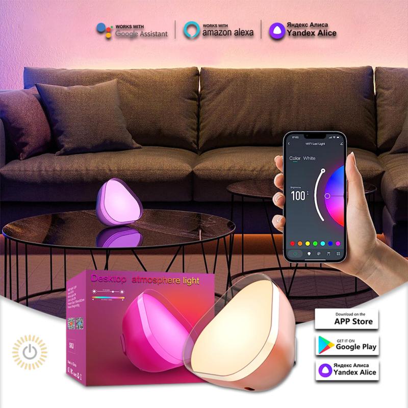 

WIFI Smart Night Light, изменение цвета RGB, управление приложениями, аккумулятор емкостью 2600 мАч, таймер