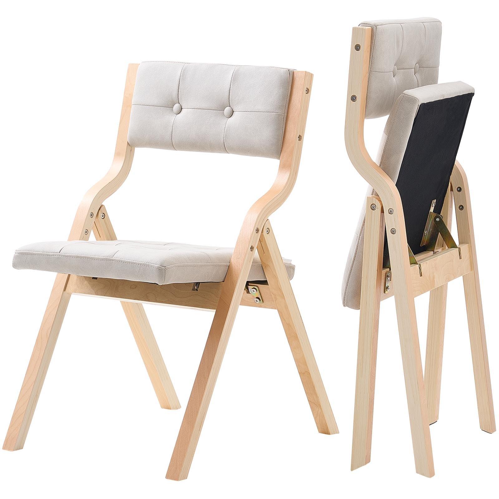 VEVOR Wooden Folding Chairs with Cushion