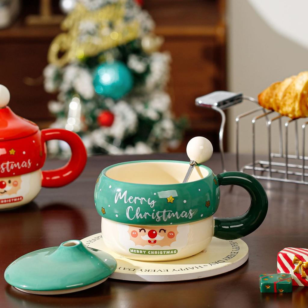 Weihnachtsmann Tasse Kreative Weihnachten Cartoon Keramiktasse Kreativ Paar Niedliche Wassertasse Souvenir