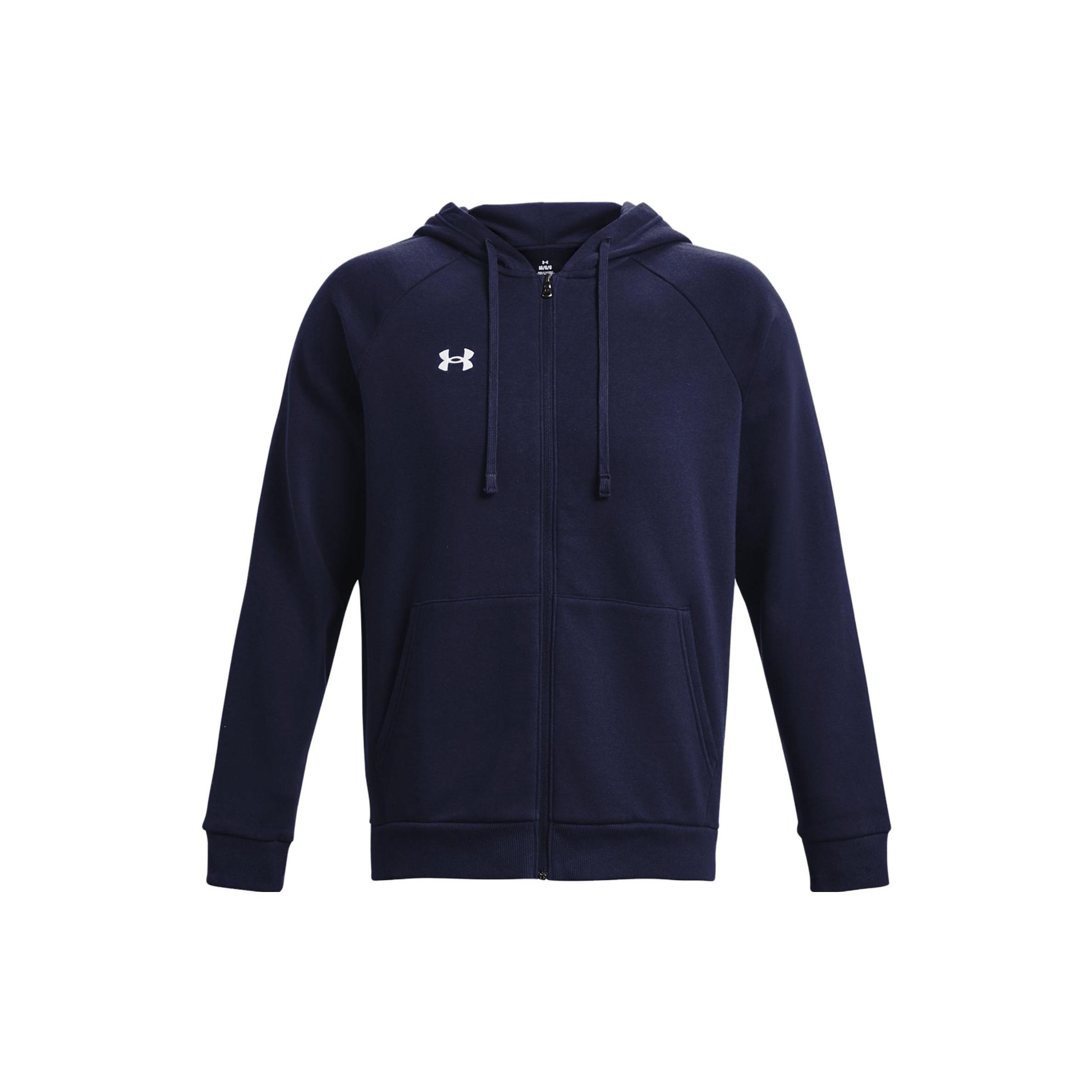 Under Armour Rival Fleece FZ Hooded Jacket Navy Blue Men s 1379767-410 L