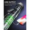 Bright Spotlight Long Range LED Flashlight Type-C Charging Strong Light Lamp Torch Waterproof Zoom Outdoor Lantern
