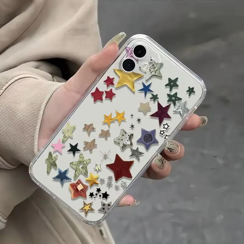 Ins Korean Creative Star Phone Case for Samsung Galaxy A73 A72 A56 A55 A35 A25 A15 5G A24 A23 A22 A32 A52S A71 A72 A51 4G Cover