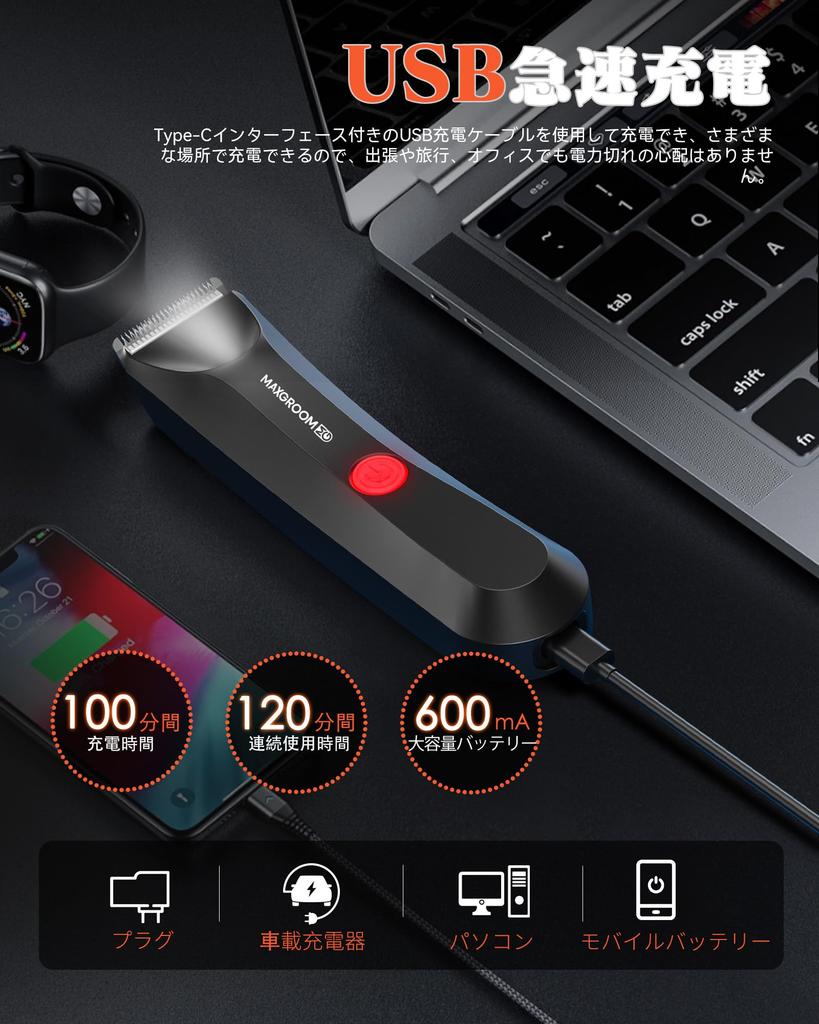 Electric Body VIO Shaver for and USB Full Body Trimmer with Automatic IPX7 Can Be Used In the LED Safety Includes Two 3mm and 6mm Gift Included Men's