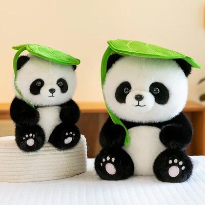 Boneco Panda Folha Fofo Brinquedo de Pelúcia Panda Gigante Lembrança de Evento do Zoológico Boneco Panda de Sichuan