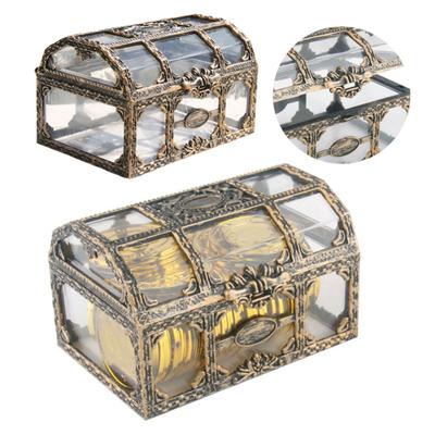 Retro Aufbewahrungsbox Schmuck Kosmetik Organizer Stabile Struktur Transparentes Design Solide Schmuckschatulle Organizer Fall