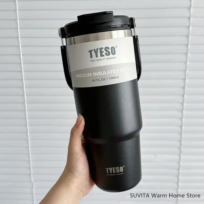 Tyeso Tumbler Coffee Cup Stainless Steel Vacuum Thermal Insulated Mug Large Capacity Double Drink Car Water Bottle Travel Mug