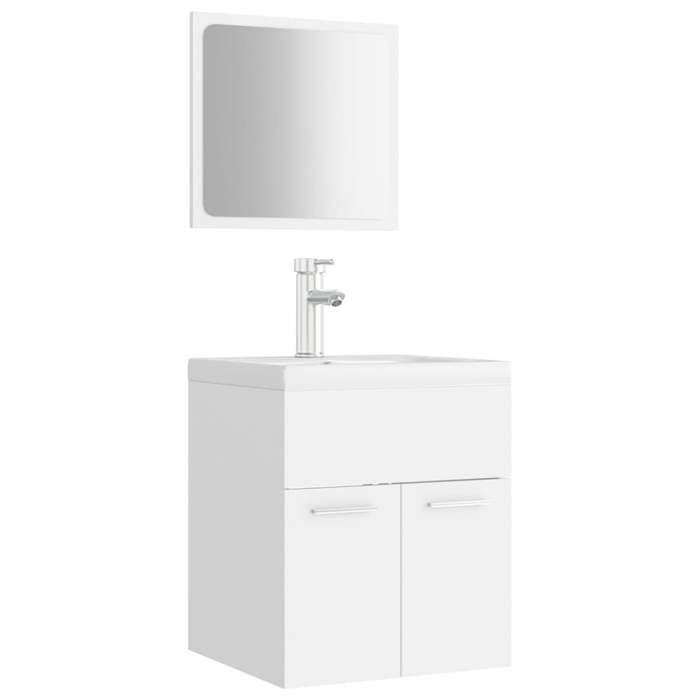 VidaXL Bathroom Furniture Set Storage Cabinet Wall Mirror Toilet Cabinet Sink Cabinet and Sink 3071306