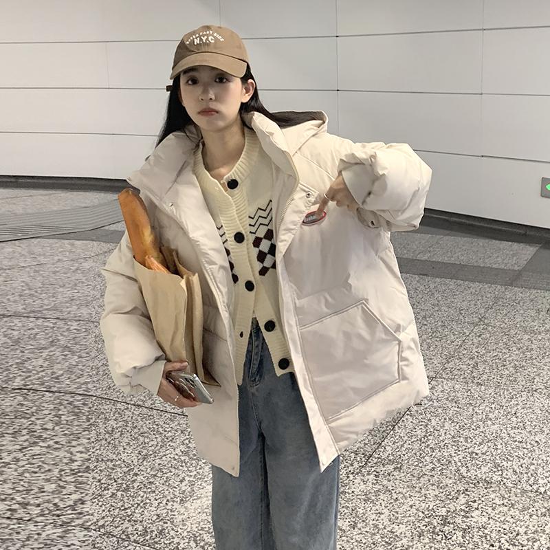 Podzim Zima Zahustit Teplá Parka Ženy Neformální Sladké Jednobarevné Velká kapsa Volná Kabát s kapucí Bundy Outwear