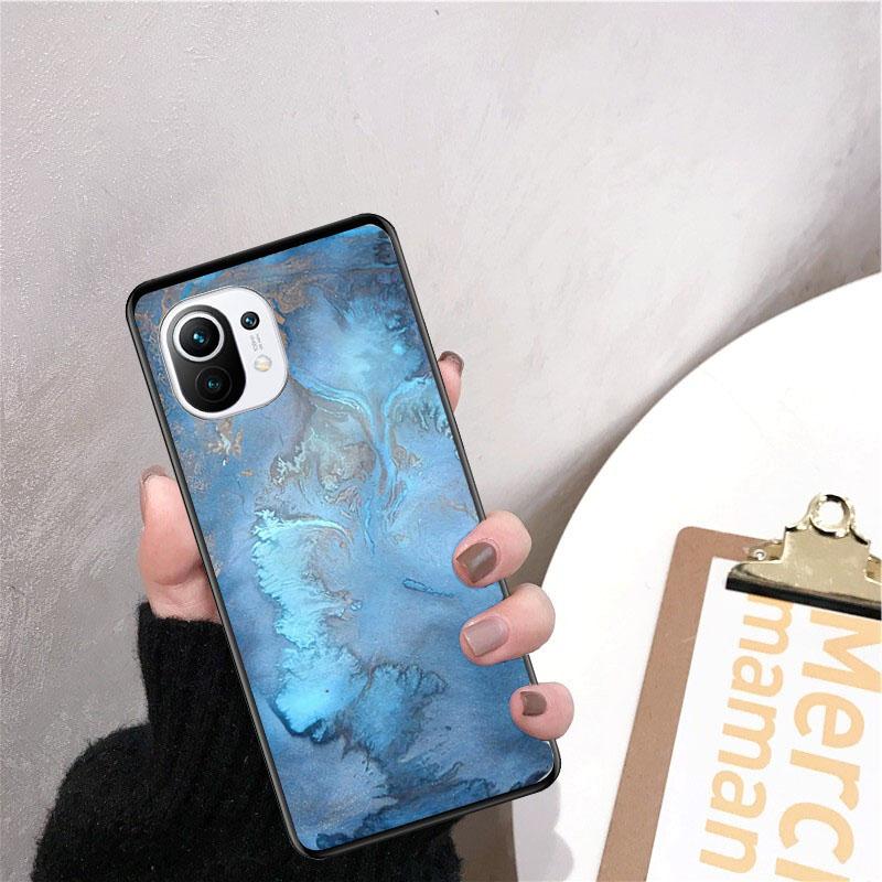 Carcasă de telefon cu marmură albastru închis pentru Xiaomi 12 Mi 10T 11T 11 Pro 10 10T 11 lite 10pro 11Ultra Poco X3 Pro Poco F3 M3