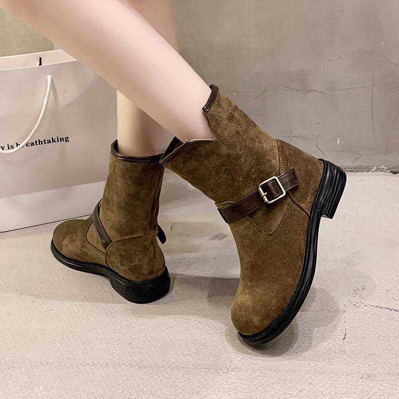 Women Boots New Fashion Style Western Cowboy Middle Boot Women Comfortable Outdoor Boots Lightweight Casual Shoes Women