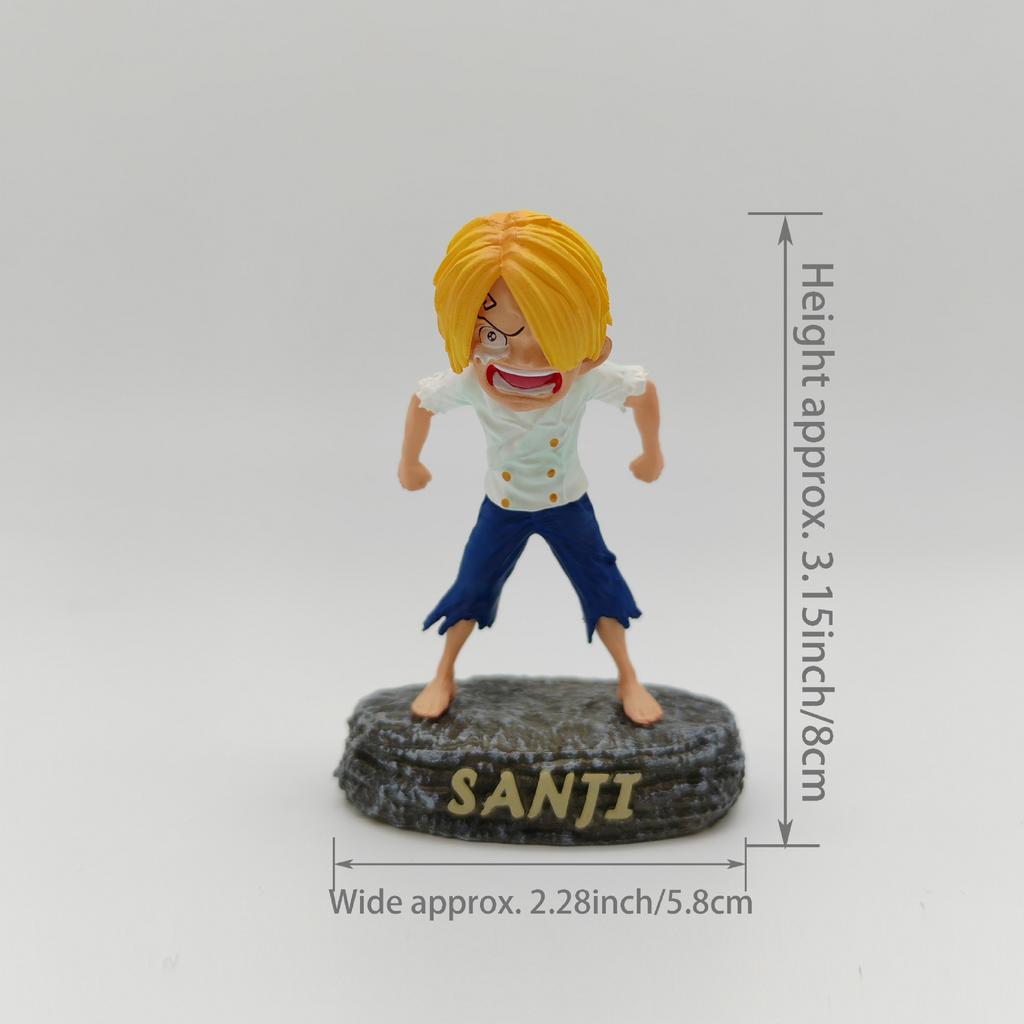 8cm One Piece Anime Figure Weep Luffy Zoro Sanji Usopp Figure Doll PVC Desk Decoration Statue Collection Model Toys Gifts