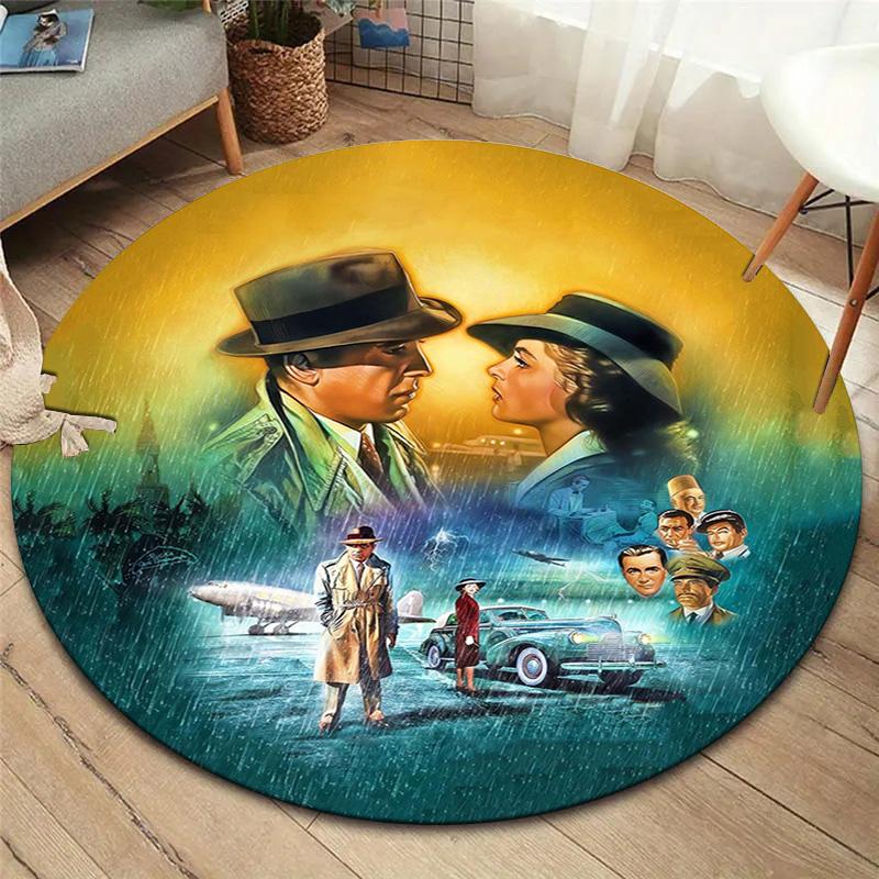 Tappeto Rotondo Area Tappeto Cancello di Attraversamento Vortex, Tappeto per Soggiorno Camera da Letto Divano Stanza dei Giochi Decorazione, Tappetino Antiscivolo