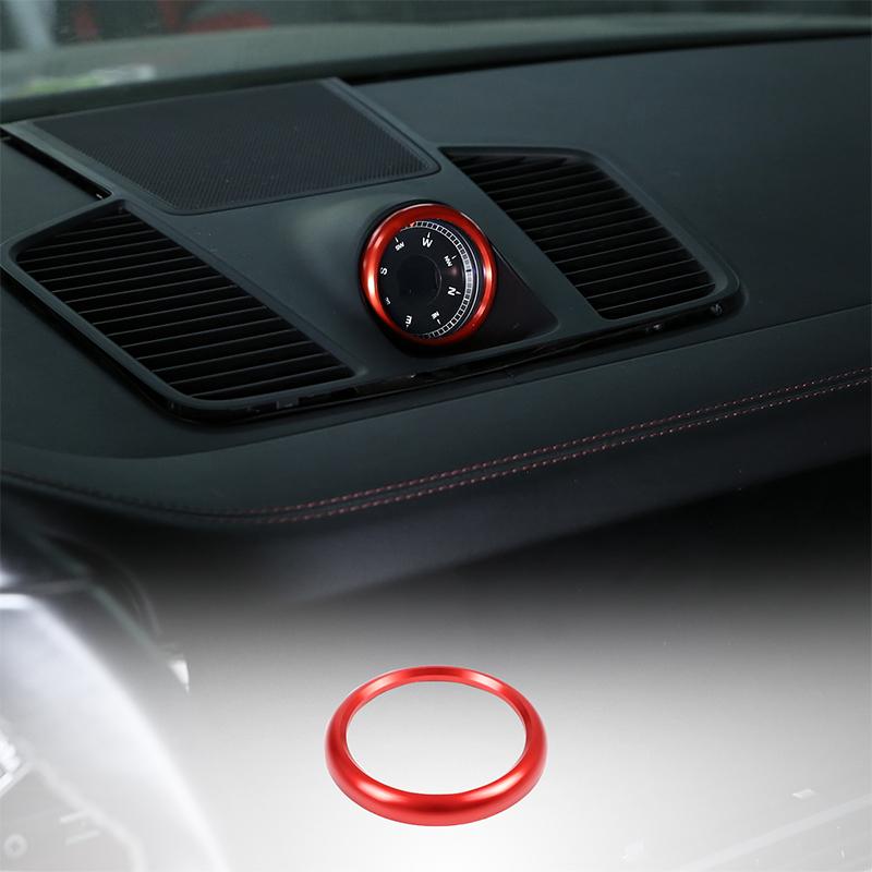 For Porsche Cayenne MACAN 718 911 Panamera Aluminium Alloy Clock Compass Stopwatch Decoration Ring Sticker Car Accessories