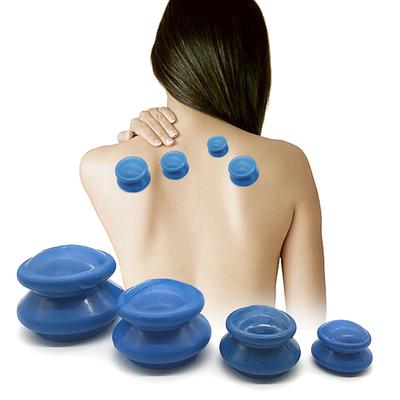 4 pezzi di contenitori per vuoto per il corpo per massaggio facciale in silicone per coppettazione, barattoli per massaggio facciale, coppettazione